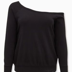 Torrid Black Terry Off Shoulder Sweater